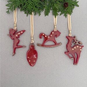 Handmade Christmas Ornament Set | Epoxy Resin | 4 pieces